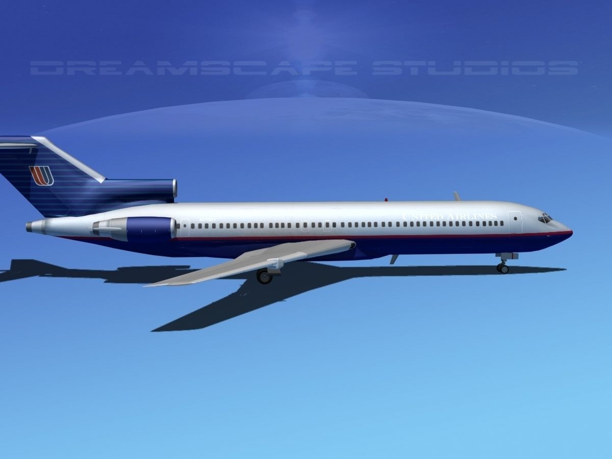 Boeing 727-200 United Airlines 3 3D model_9