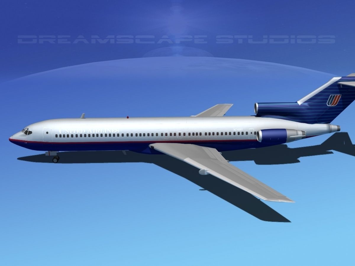 Boeing 727-200 United Airlines 3 3D model_14