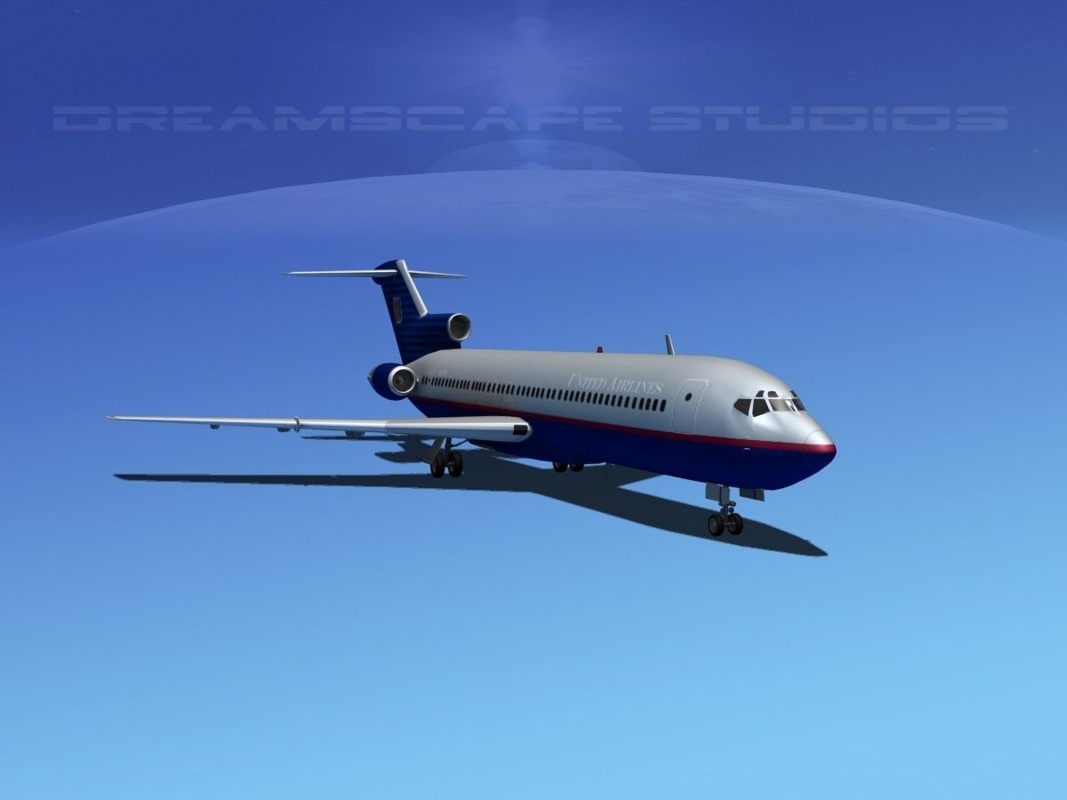 Boeing 727-200 United Airlines 3 3D model_8
