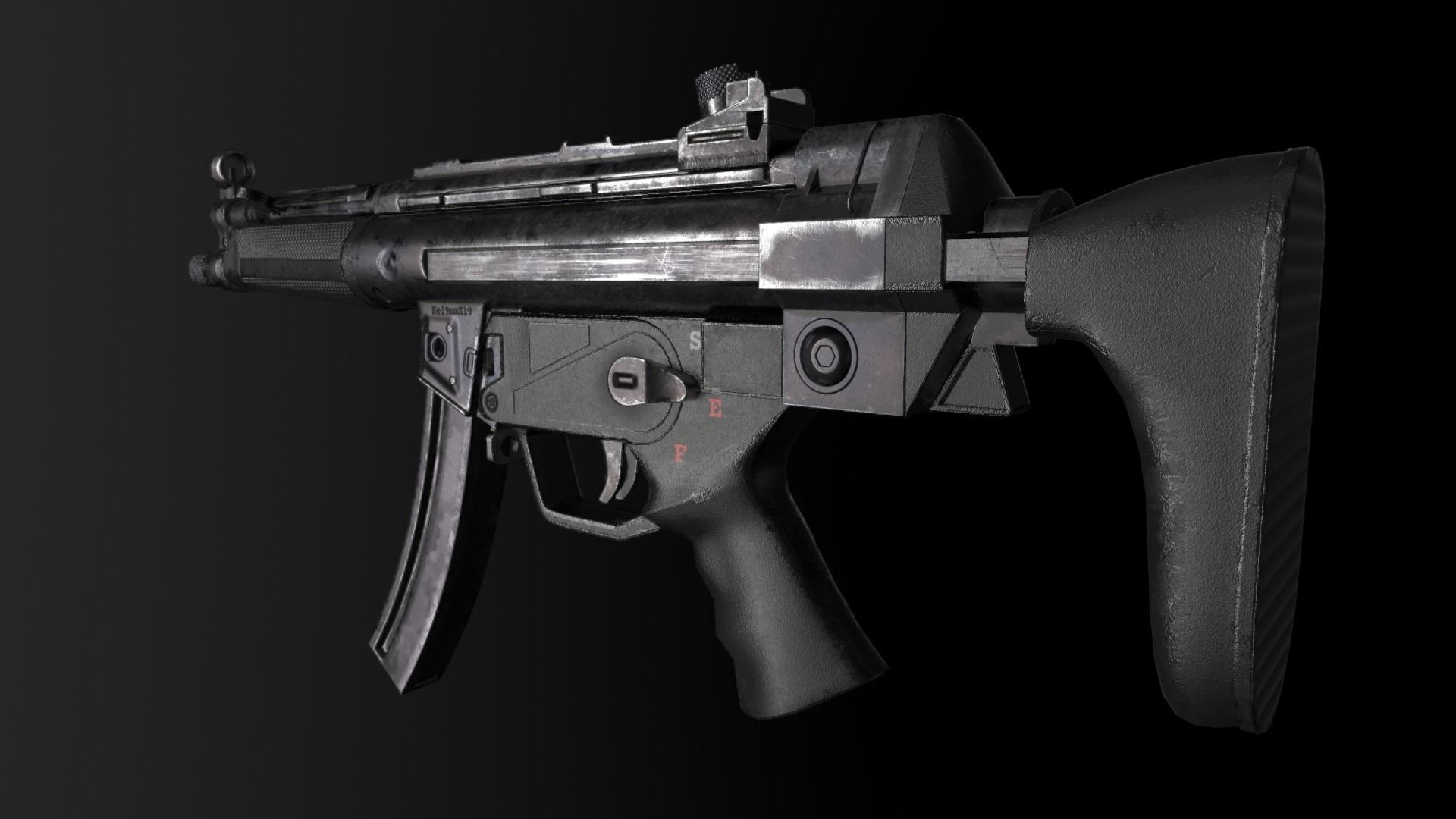 HK MP5 A3 Low-poly 3D model_8