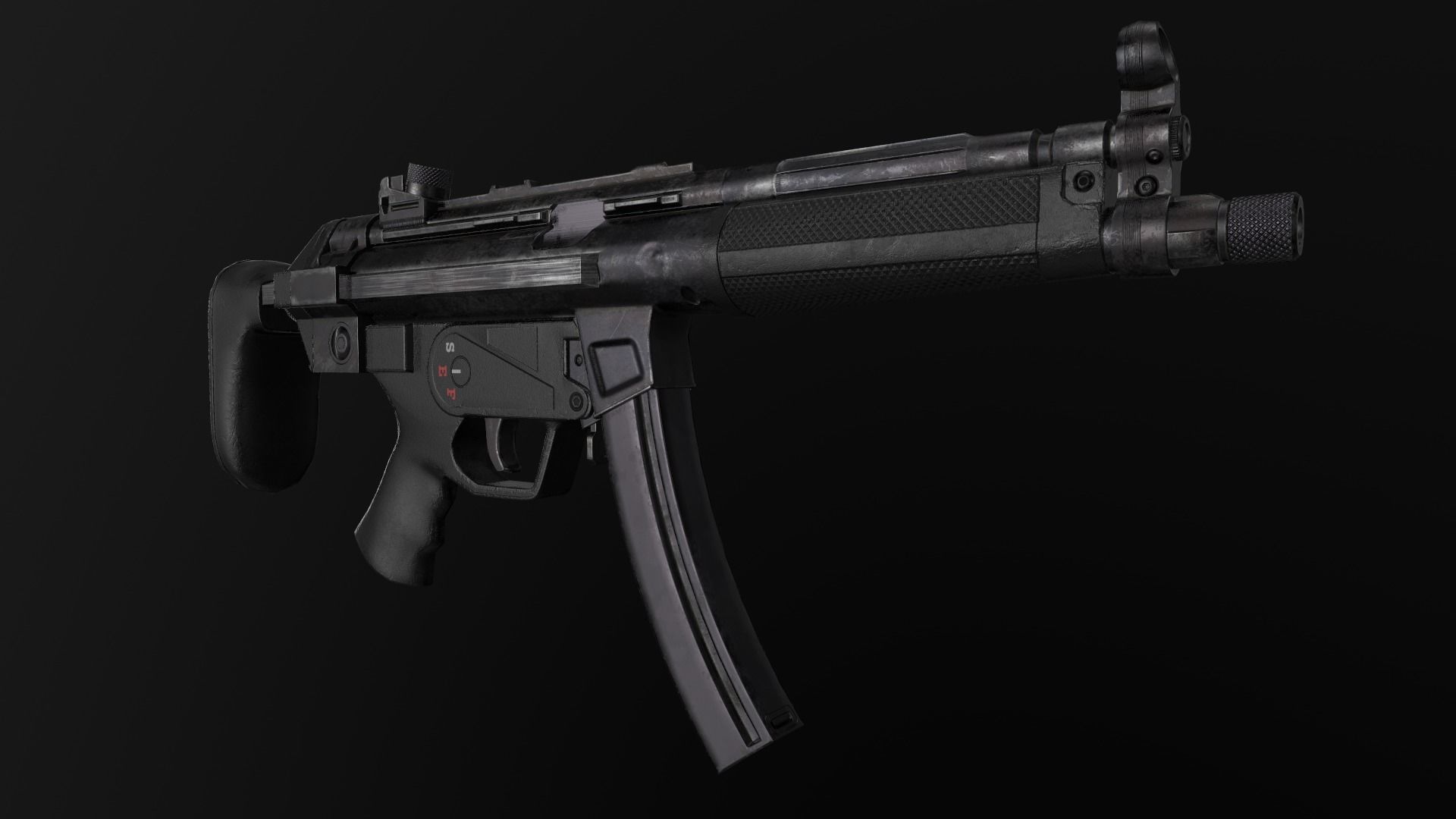 HK MP5 A3 Low-poly 3D model_4