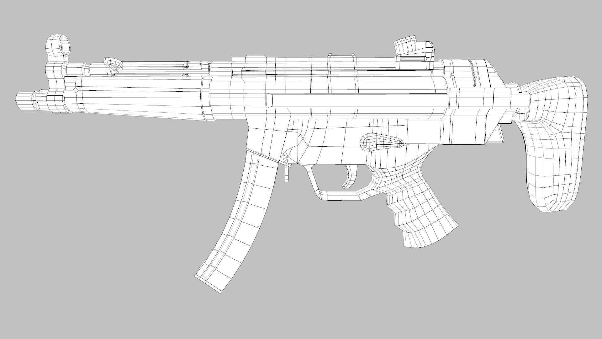 HK MP5 A3 Low-poly 3D model_18