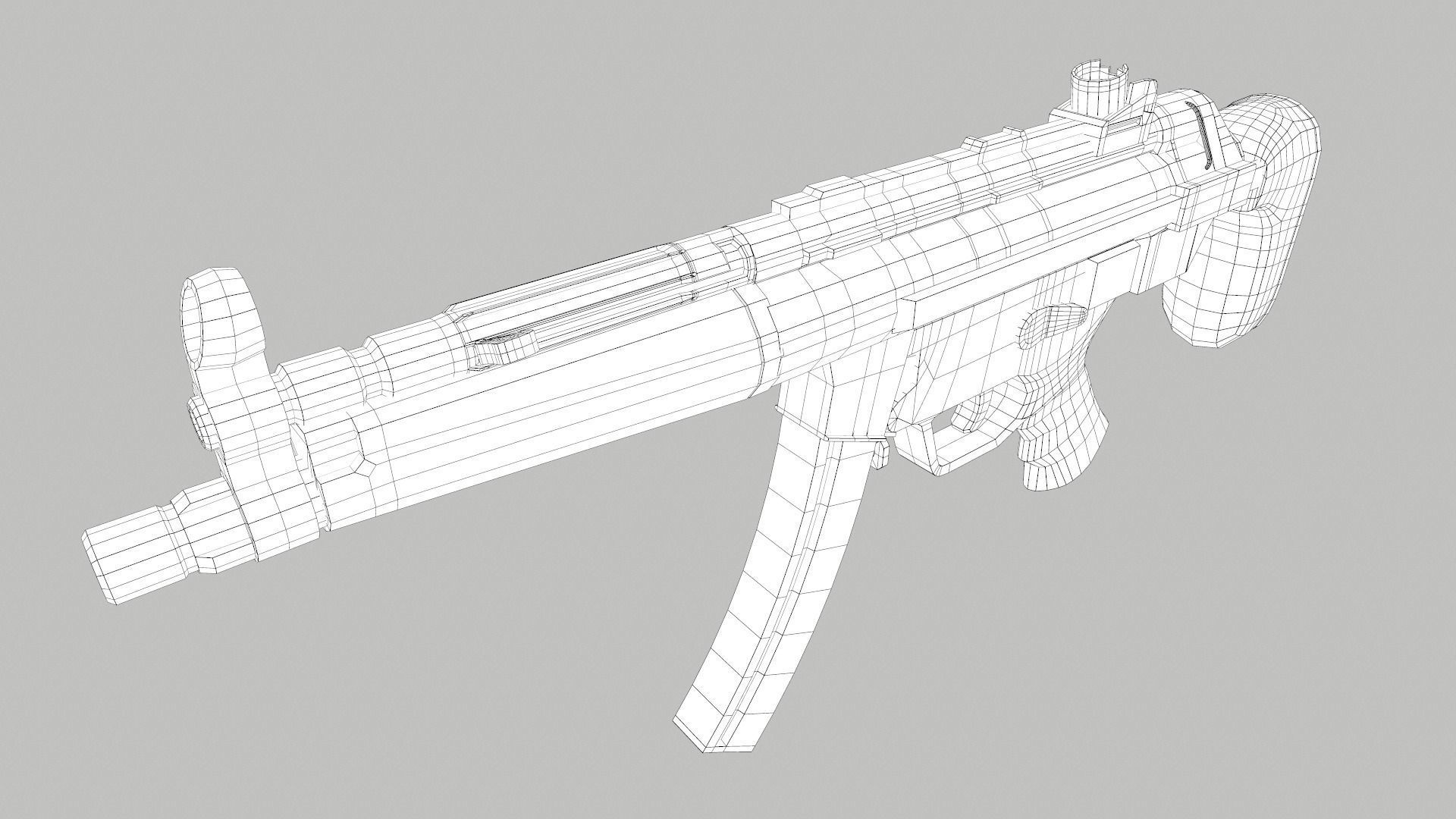 HK MP5 A3 Low-poly 3D model_15