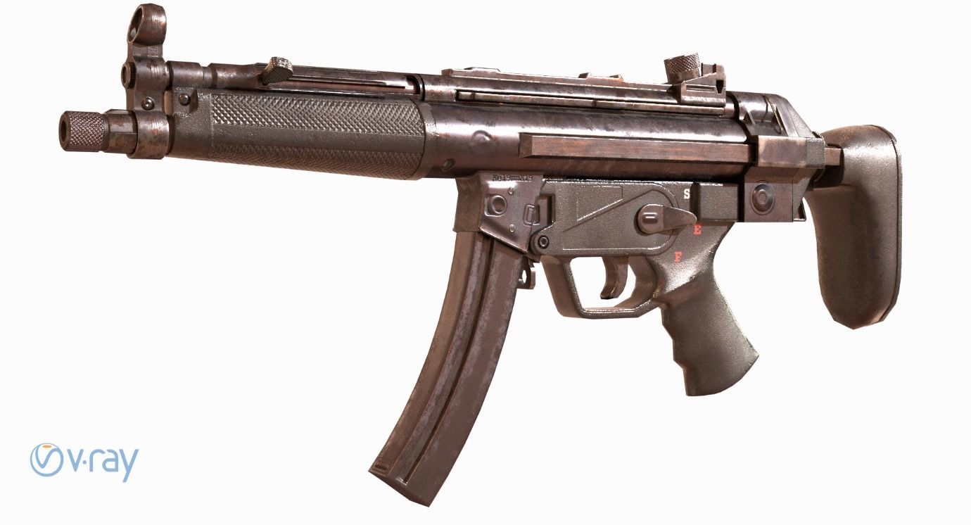 HK MP5 A3 Low-poly 3D model_3