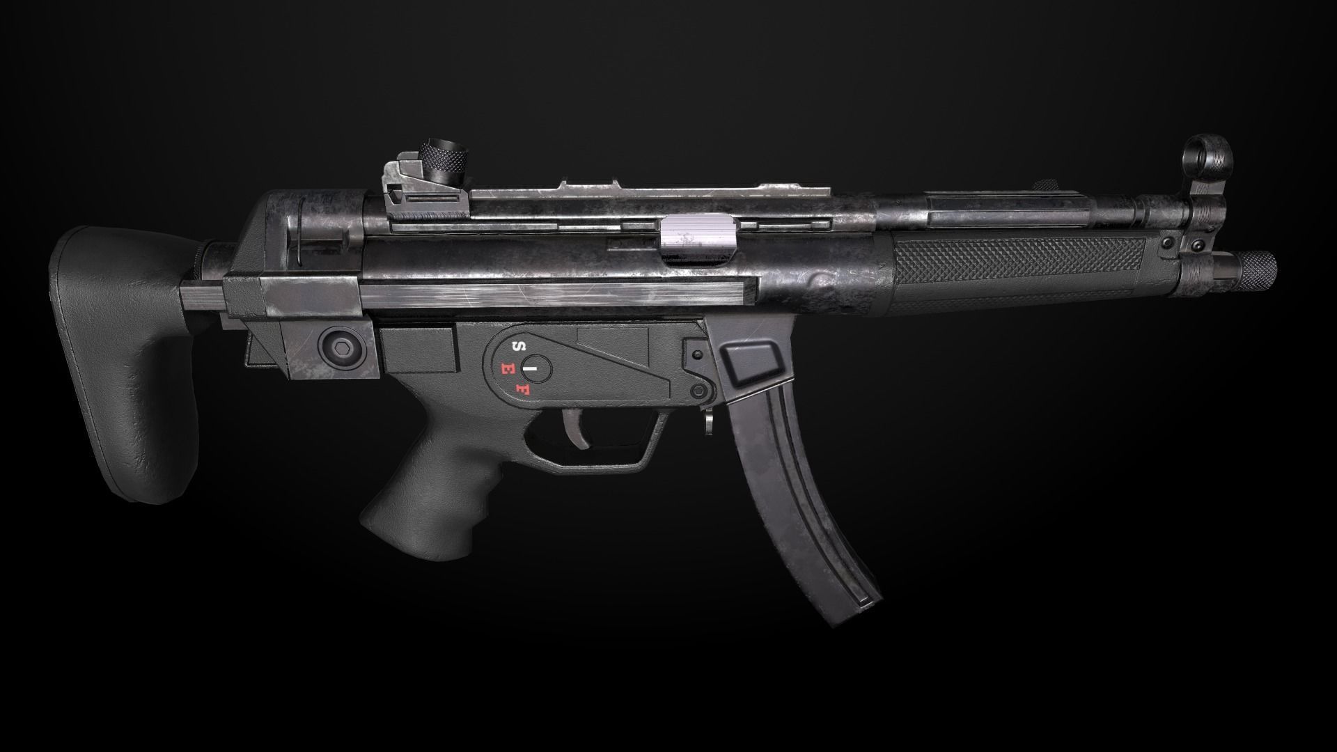 HK MP5 A3 Low-poly 3D model_7