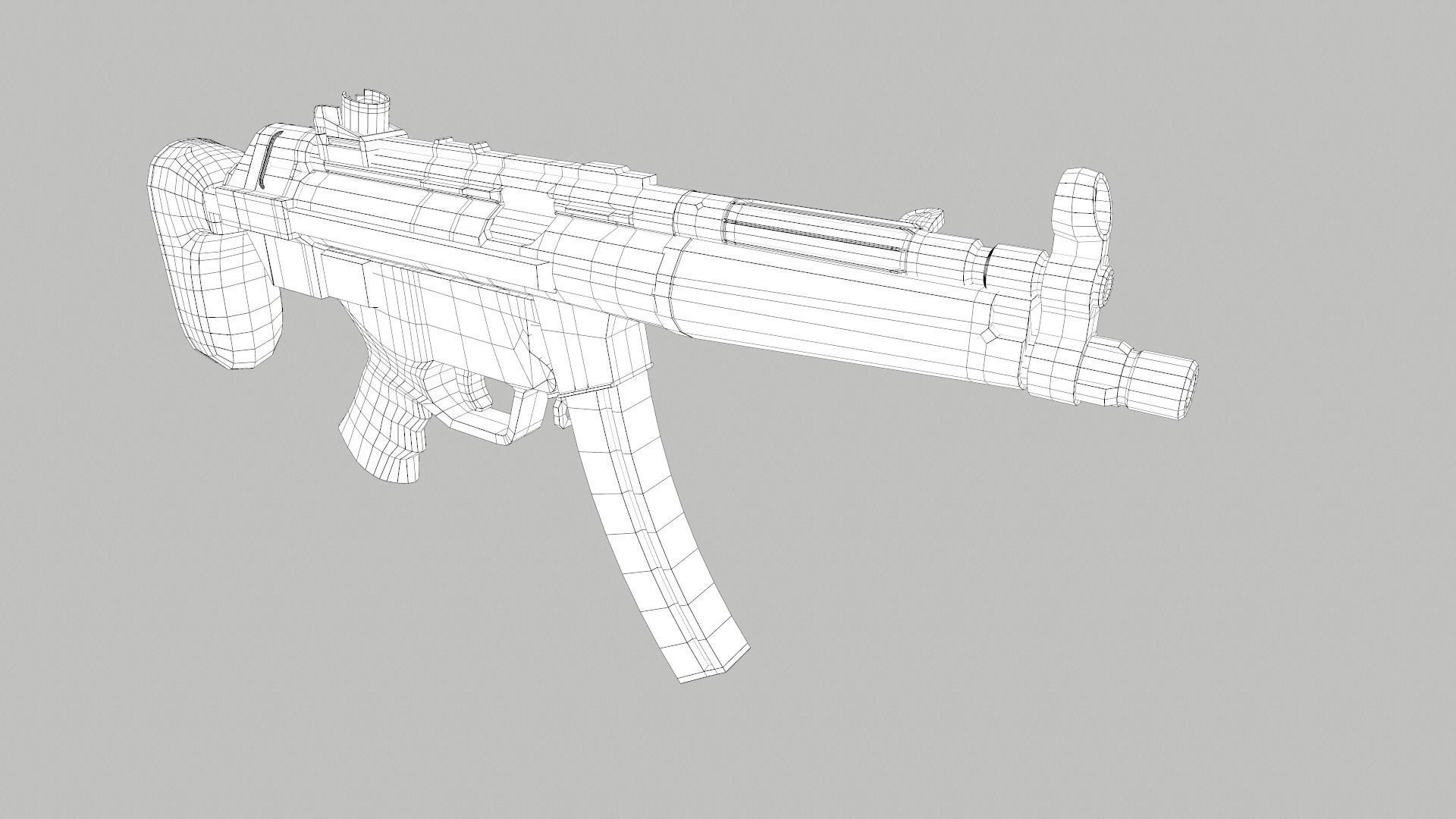 HK MP5 A3 Low-poly 3D model_14