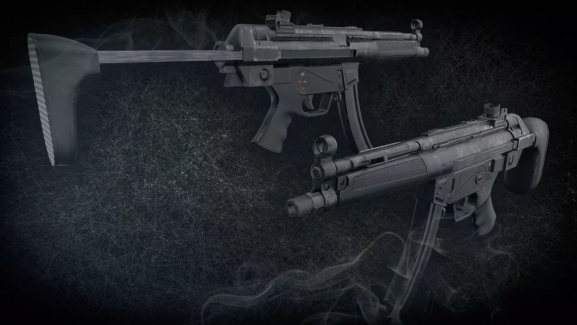 HK MP5 A3 Low-poly 3D model_0