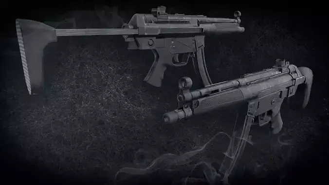 HK MP5 A3 Low-poly 3D model