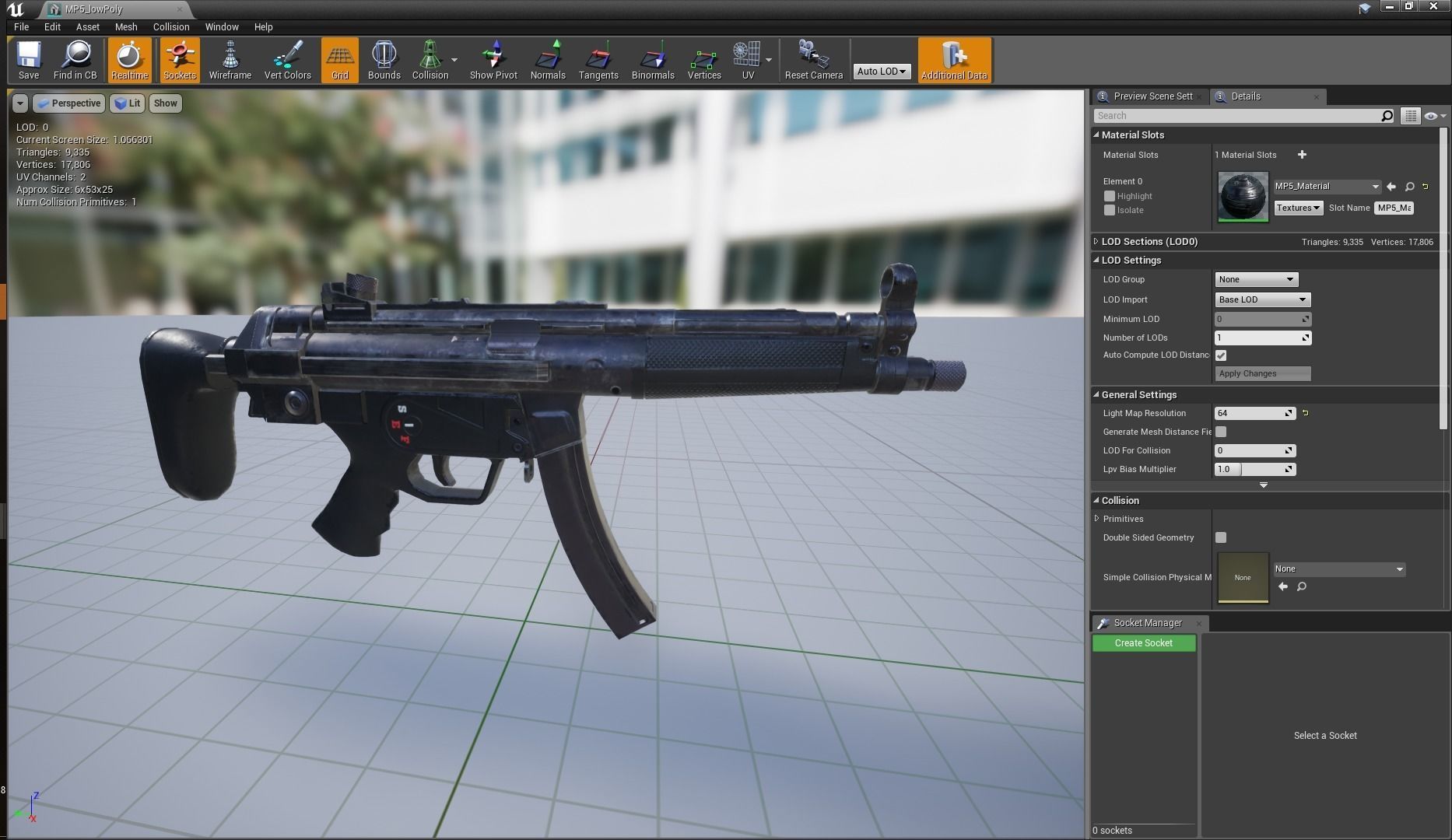 HK MP5 A3 Low-poly 3D model_6