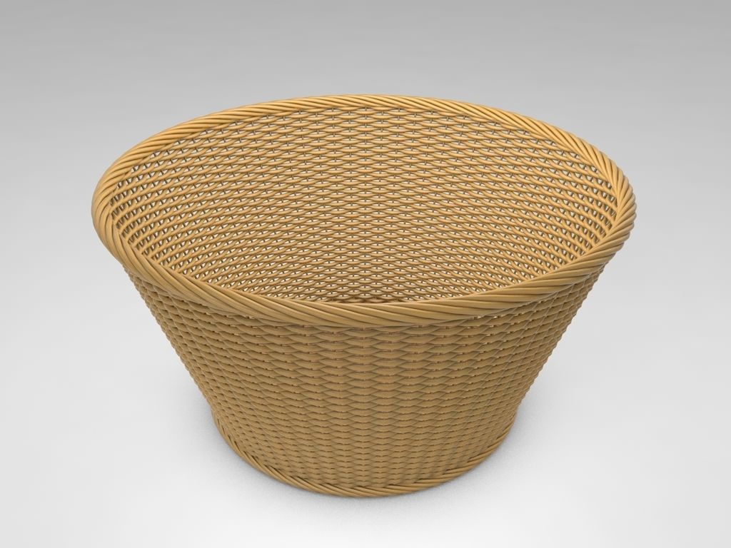 3D Wicker Basket 3D model_1