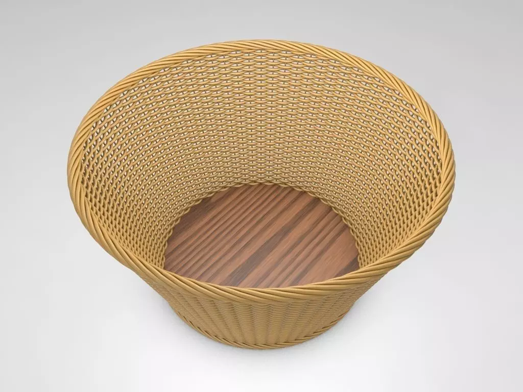 3D Wicker Basket 3D model_0