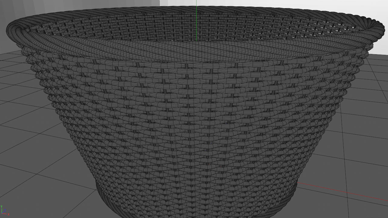 3D Wicker Basket 3D model_4