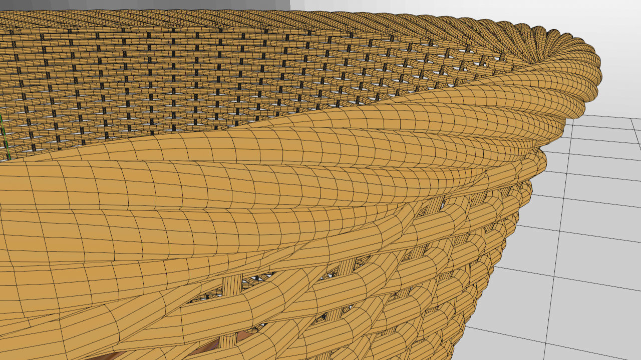 3D Wicker Basket 3D model_3