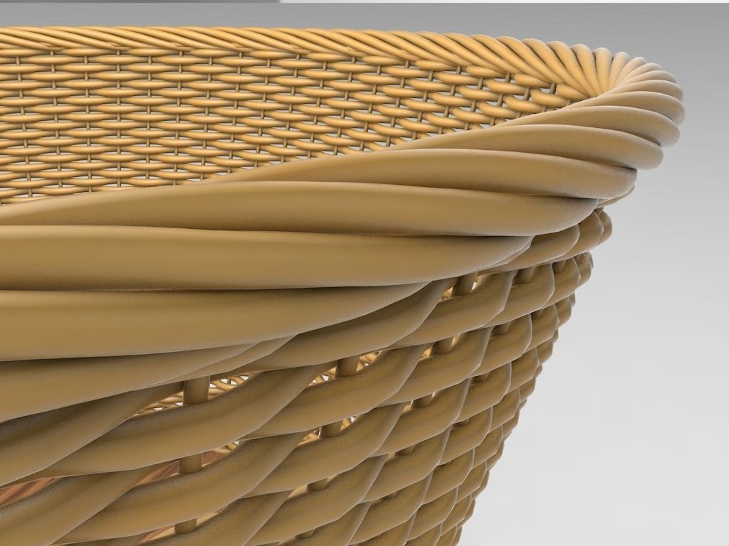 3D Wicker Basket 3D model_2
