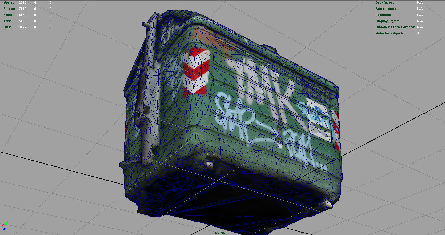 DUMPSTER trash can with graffiti Low-poly 3D model_13