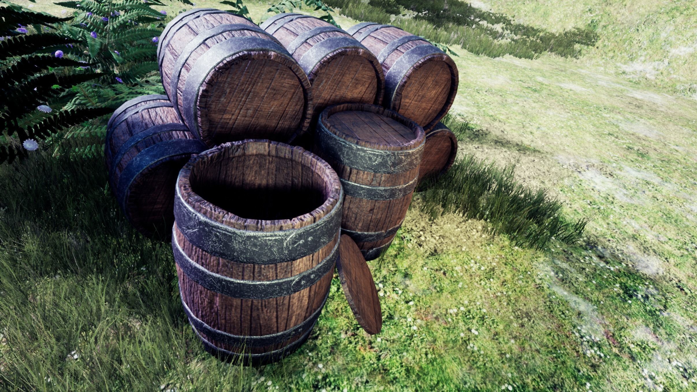 Game Ready Medieval Barrel LowPoly 3D Model Free low-poly 3D model_3