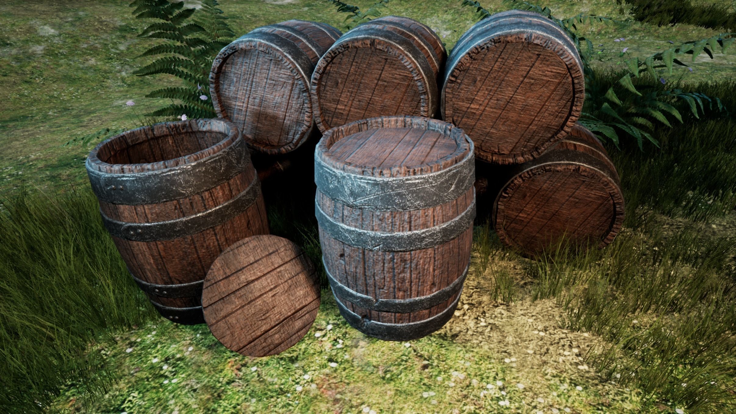 Game Ready Medieval Barrel LowPoly 3D Model Free low-poly 3D model_4