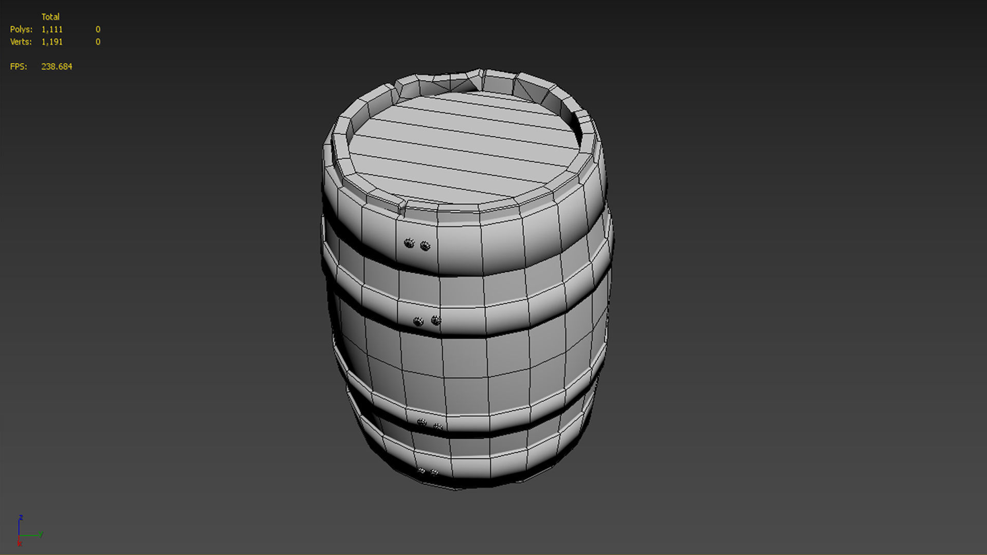 Game Ready Medieval Barrel LowPoly 3D Model Free low-poly 3D model_11