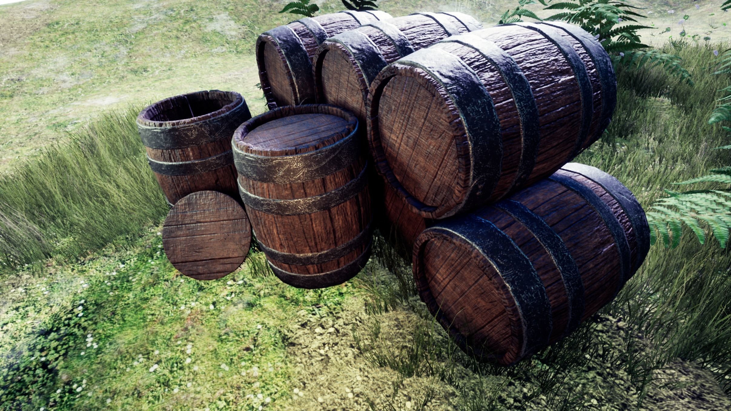 Game Ready Medieval Barrel LowPoly 3D Model Free low-poly 3D model_5