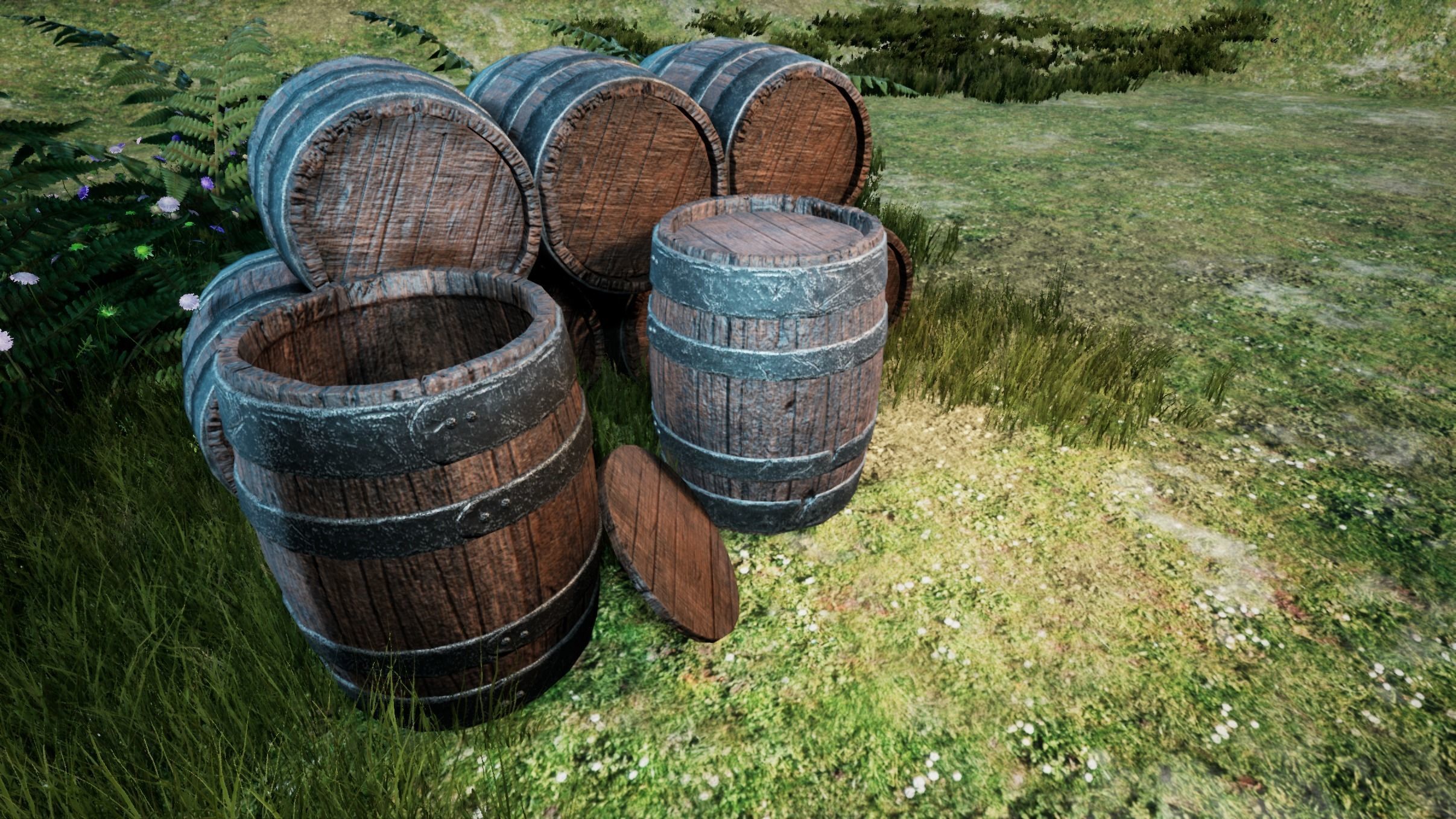 Game Ready Medieval Barrel LowPoly 3D Model Free low-poly 3D model_2