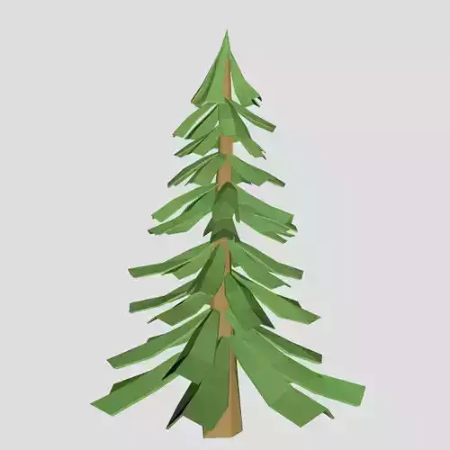 Low poly pine tree V1 for cartoon or game