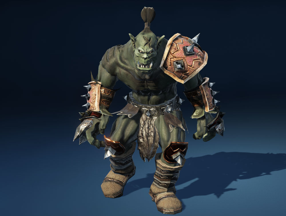Orc 2 animated character Low-poly 3D model_2
