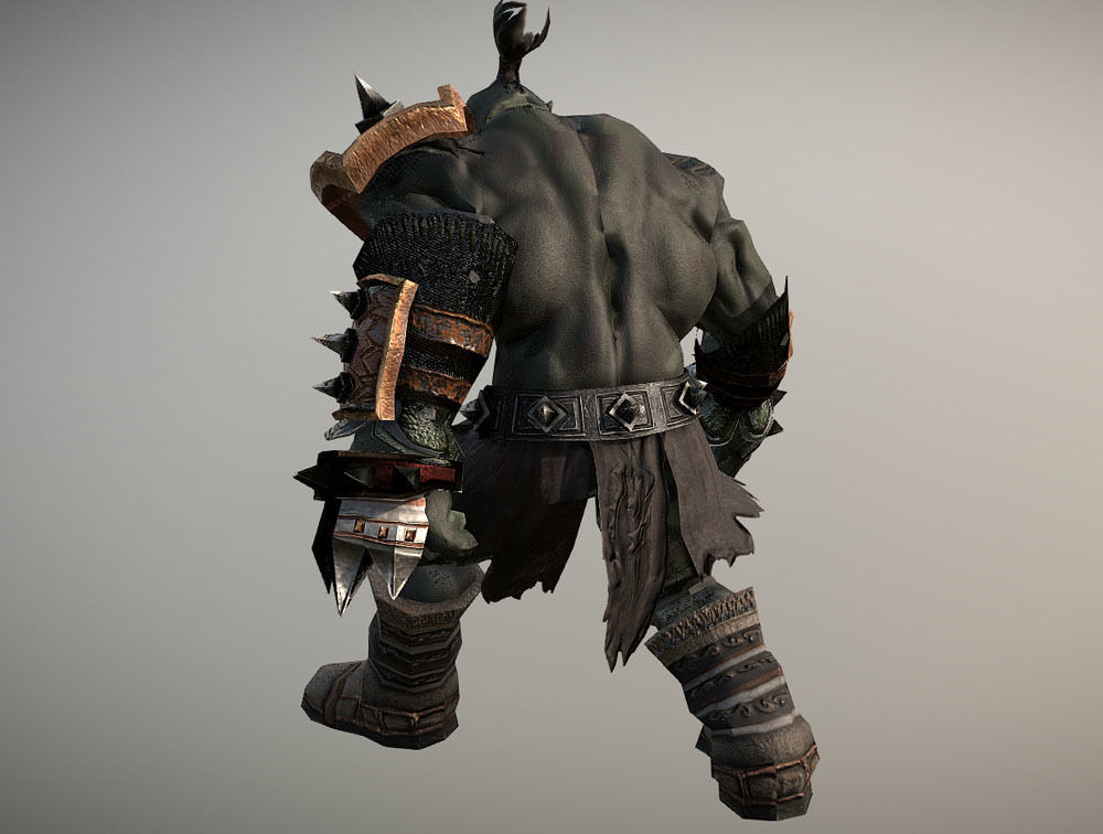 Orc 2 animated character Low-poly 3D model_6