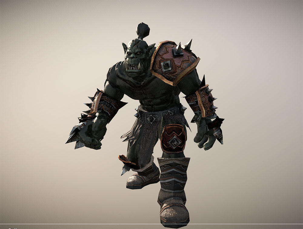 Orc 2 animated character Low-poly 3D model_5