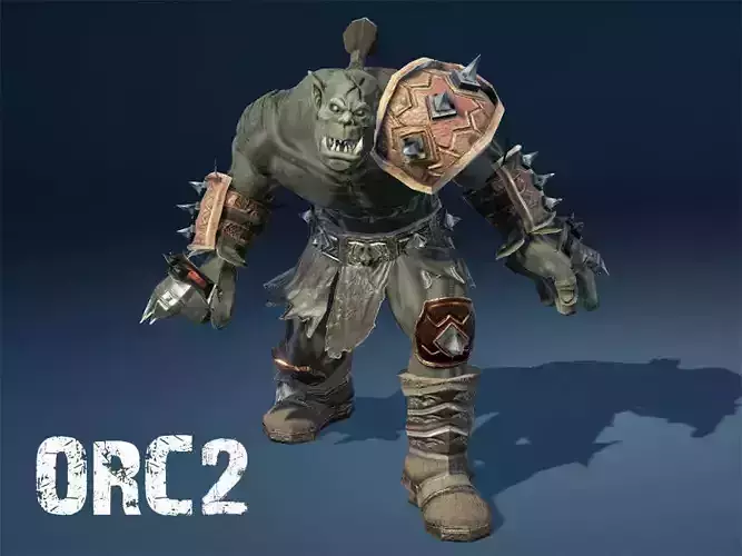 Orc 2 animated character Low-poly 3D model