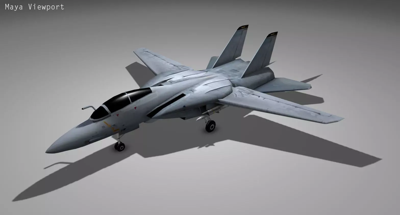 F14 TOMCAT Low-poly 3D model_0