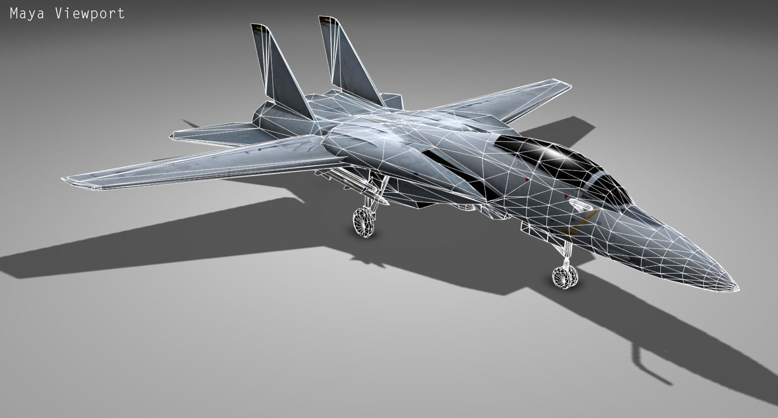 F14 TOMCAT Low-poly 3D model_7
