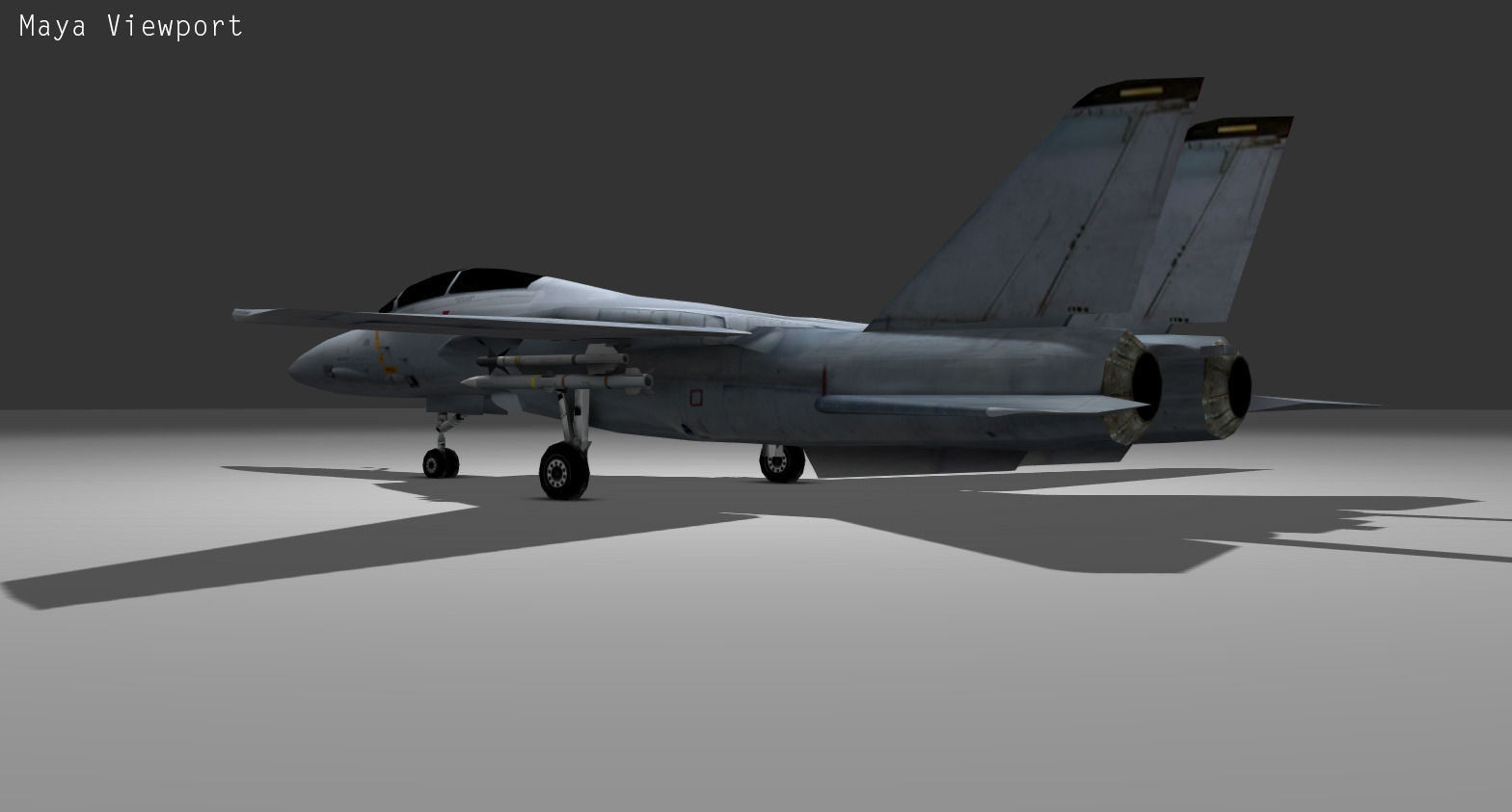 F14 TOMCAT Low-poly 3D model_3