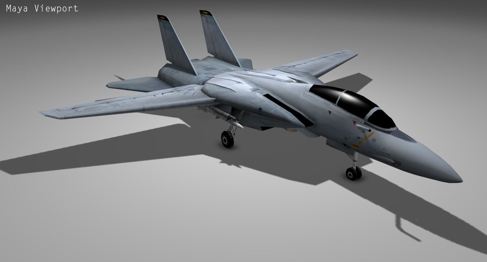 F14 TOMCAT Low-poly 3D model_5