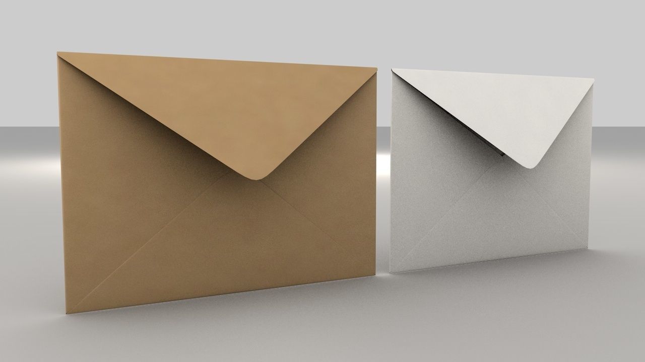 3D Envelope Size C5 BANKER 3D model_1