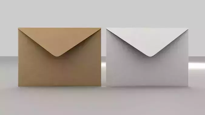 3D Envelope Size C5 BANKER 3D model