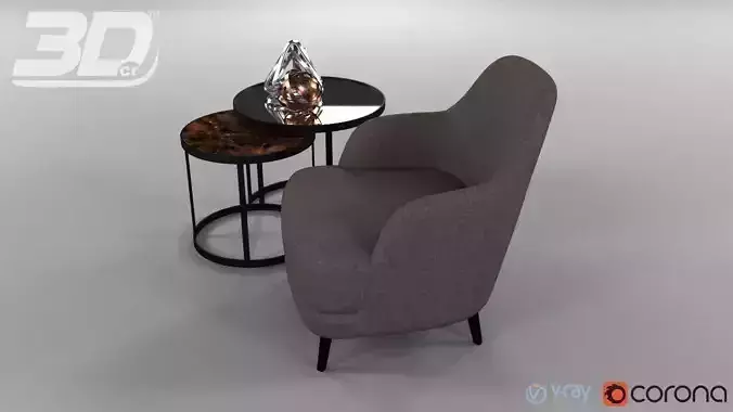 Arlo Armchair Set 3D model