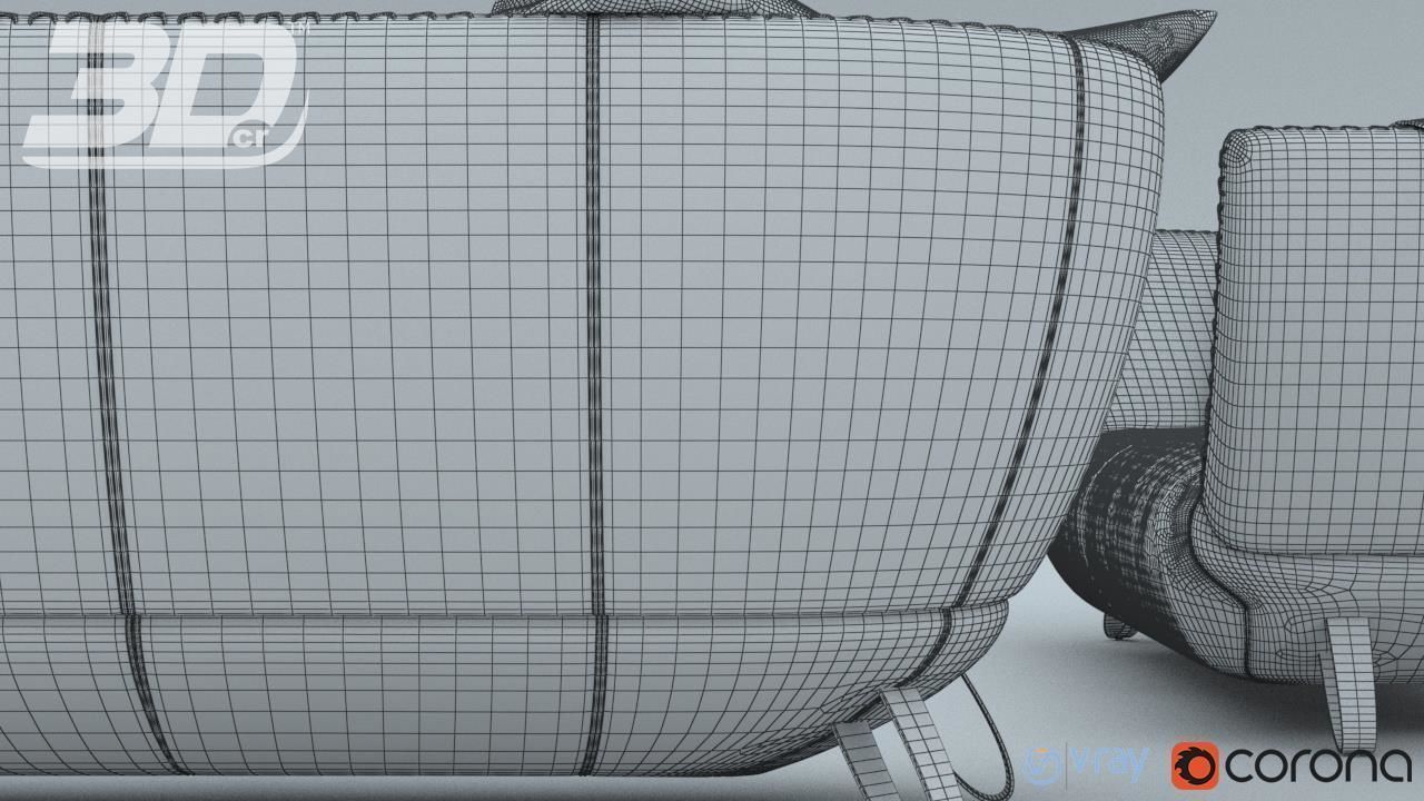 Divan Sofa Set 3D model_11