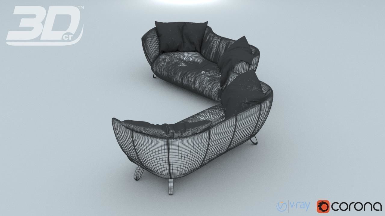 Divan Sofa Set 3D model_1