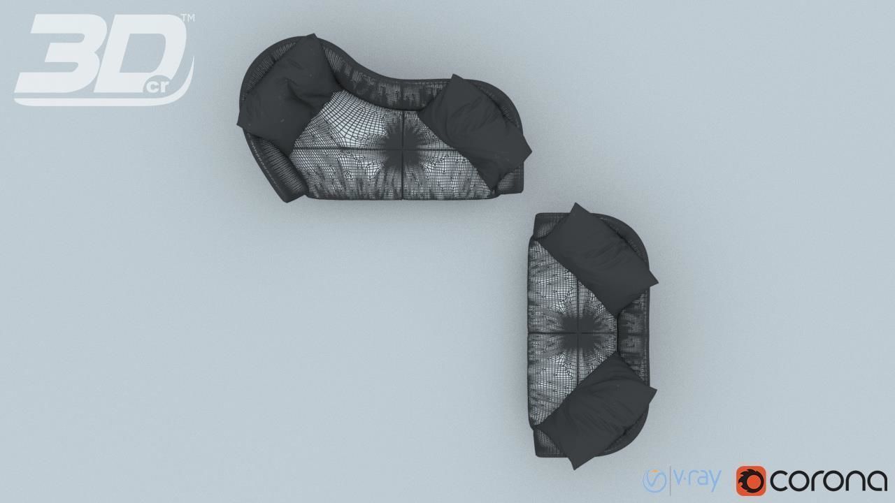 Divan Sofa Set 3D model_13