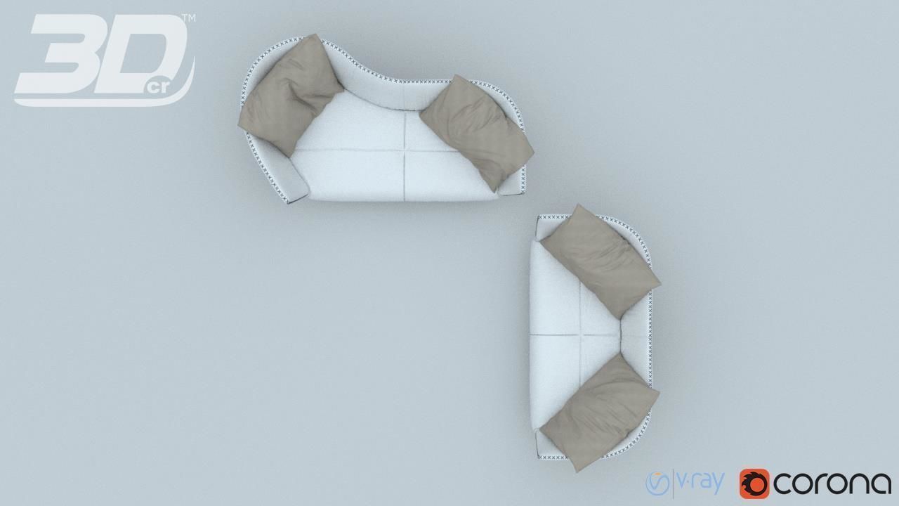 Divan Sofa Set 3D model_12