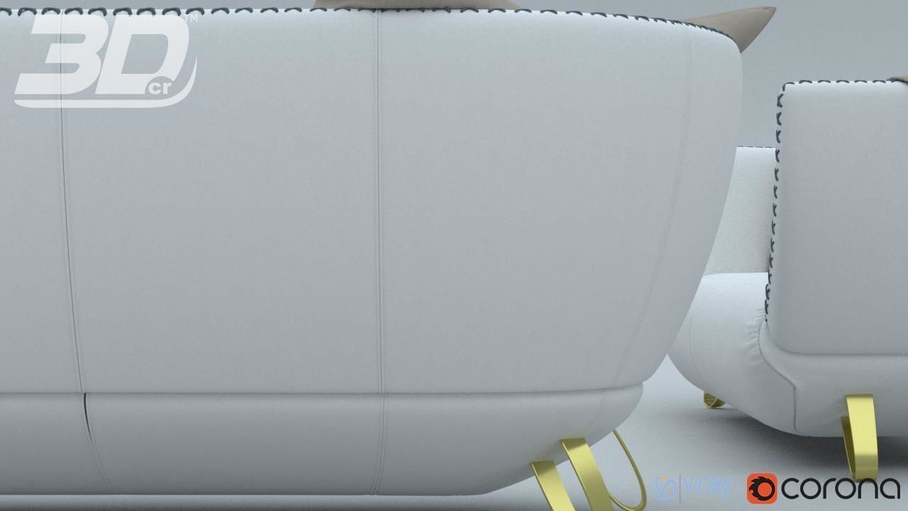 Divan Sofa Set 3D model_10
