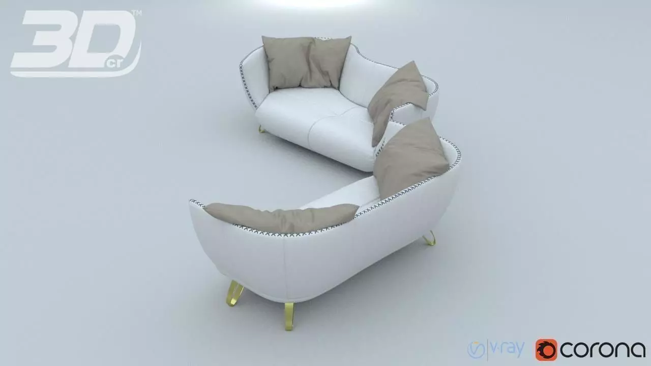 Divan Sofa Set 3D model_0