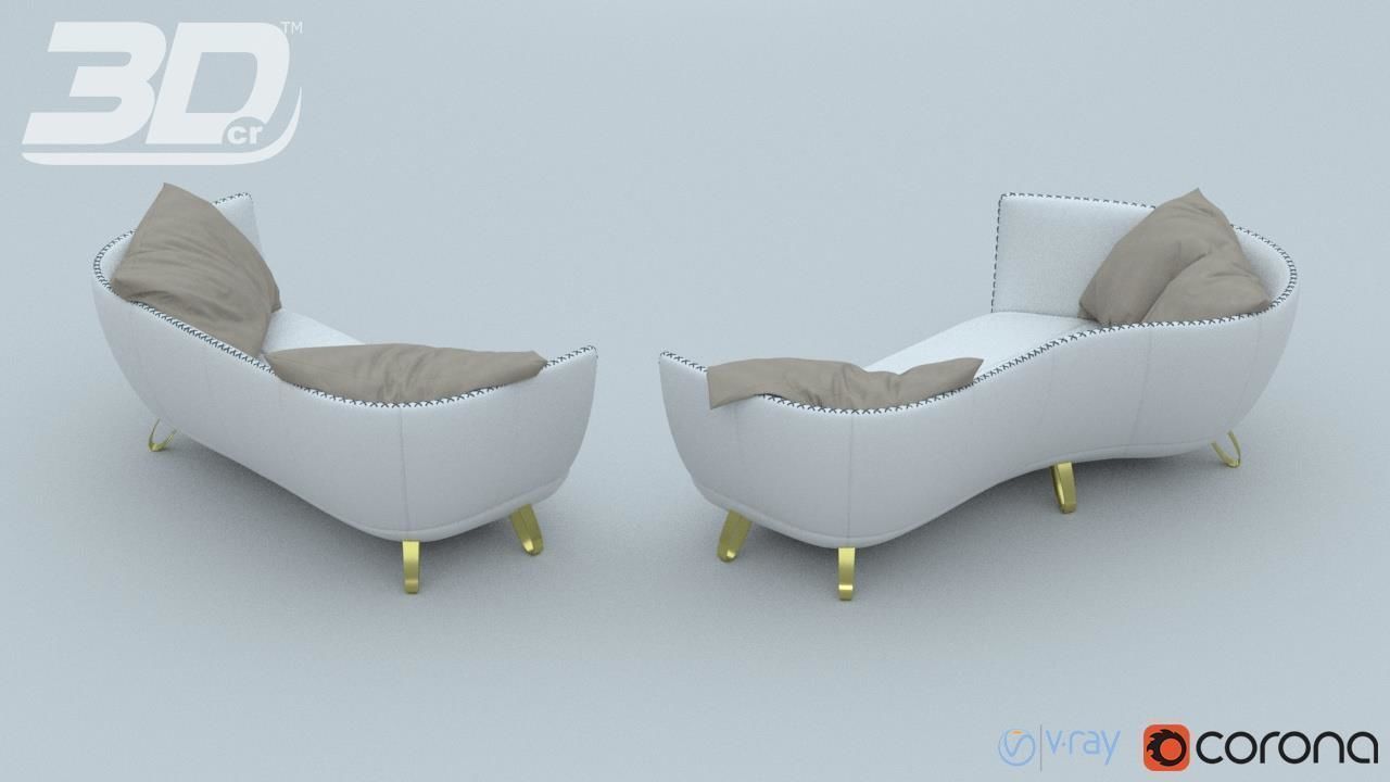 Divan Sofa Set 3D model_6