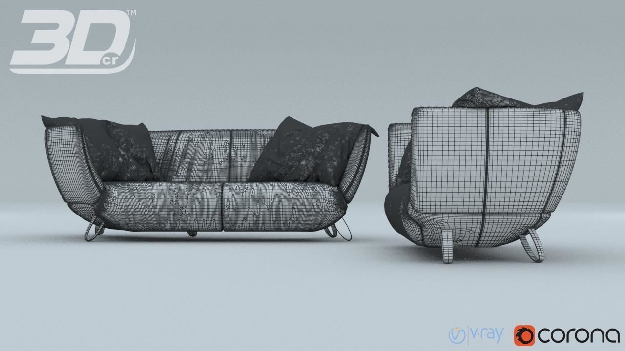 Divan Sofa Set 3D model_9
