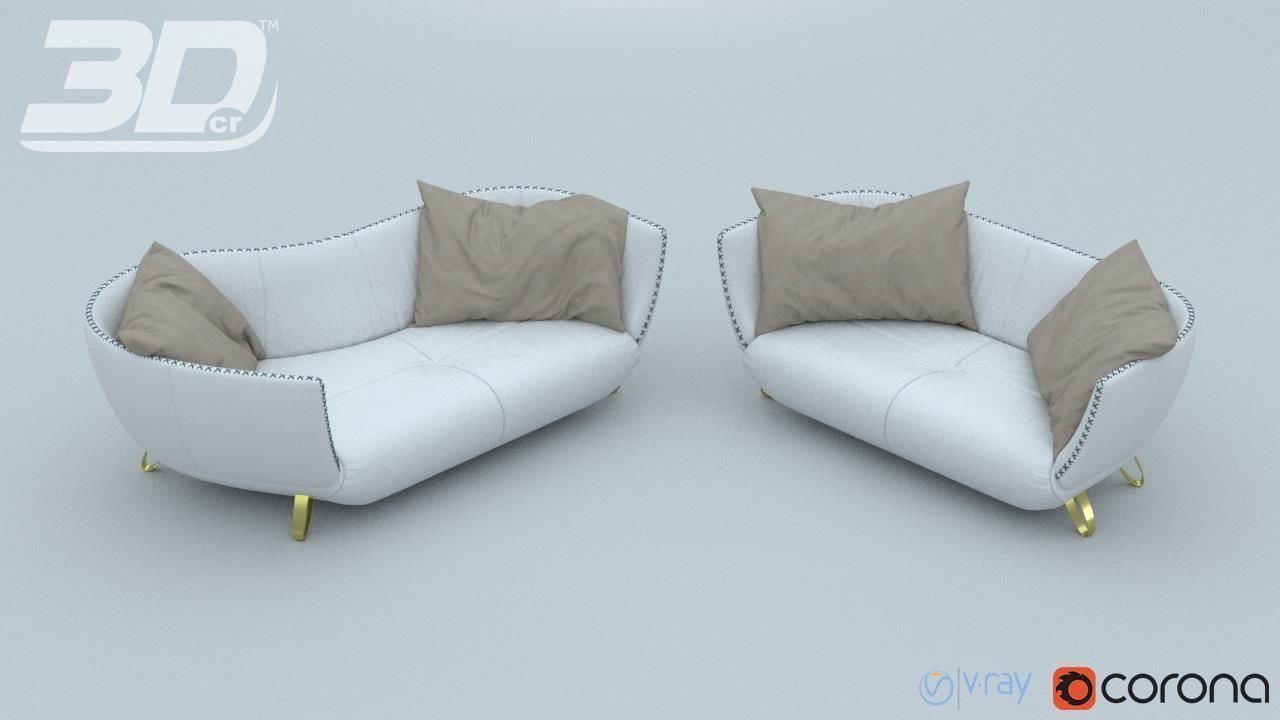 Divan Sofa Set 3D model_2