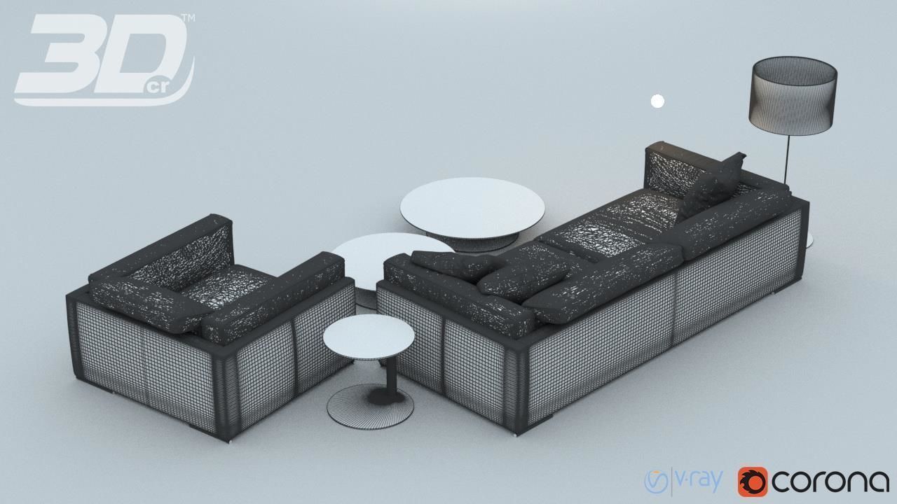 Vadim Sofa Set 3D model_7