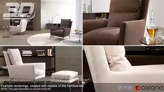 Jaris lazy chair 3D model
