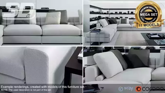Hemm sofa modular set 3D model