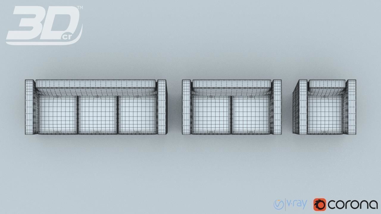 Harper seater set 3D model_14