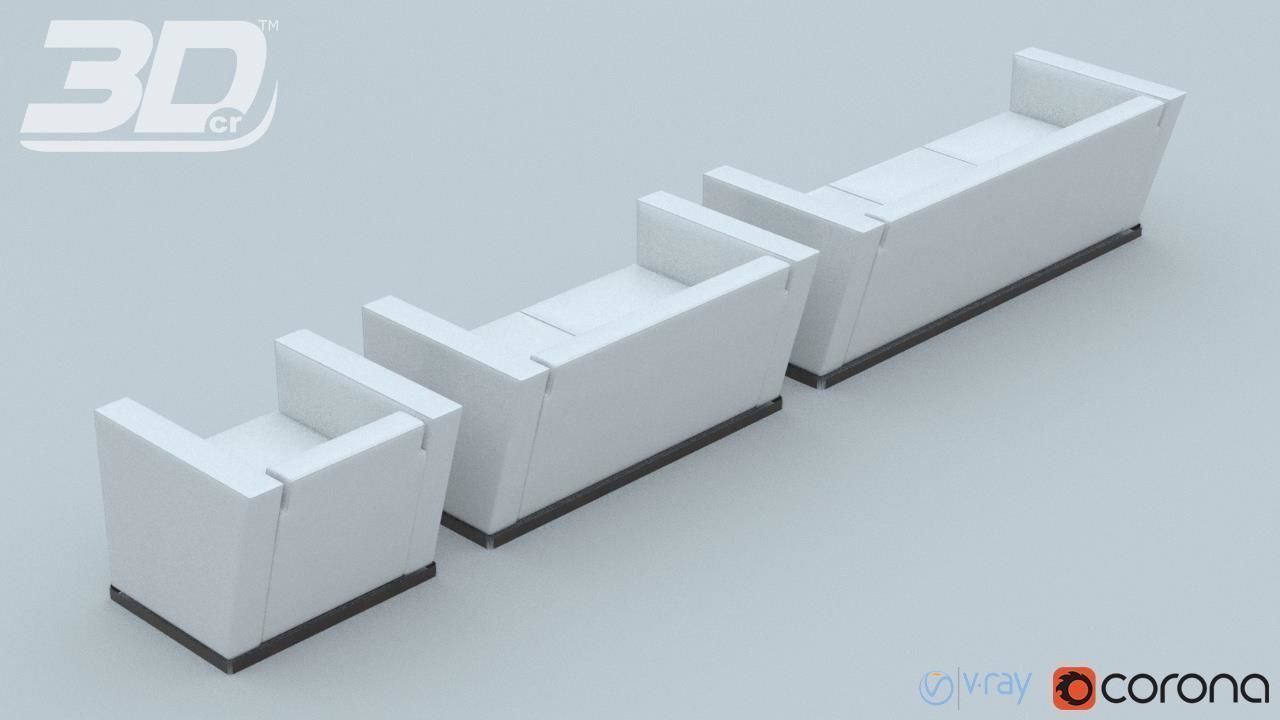 Harper seater set 3D model_7